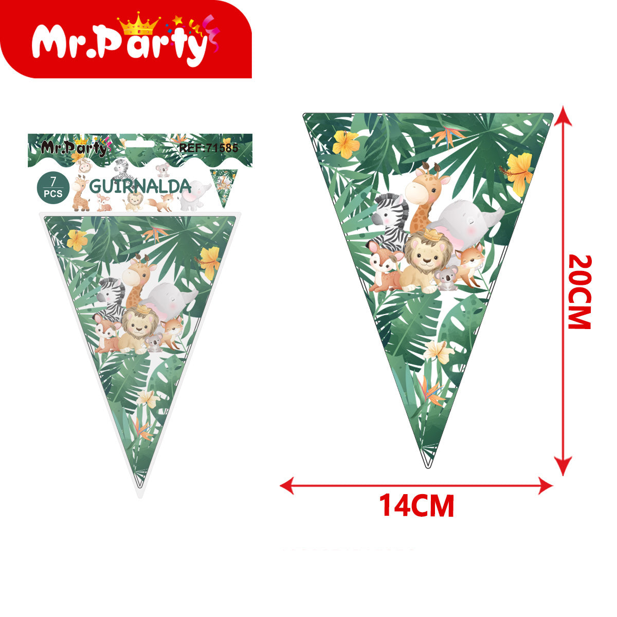 Decoración de fiesta selva safari con variantes para mesa y ambientación de cumpleaños infantil
