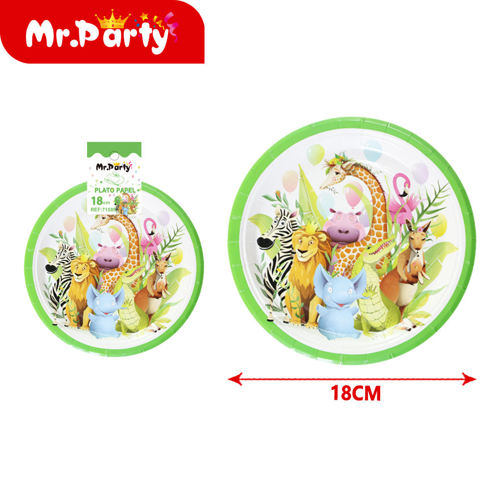 T104 dream zoo plato de 7 pulgadas 6 piezas (12paquetes)