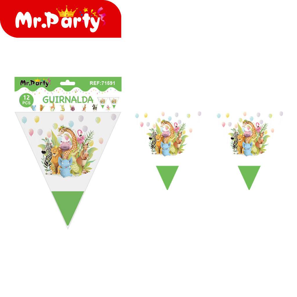 T104 banderín de zoológico de fantasÃ­a (6 piezas) (12paquetes)