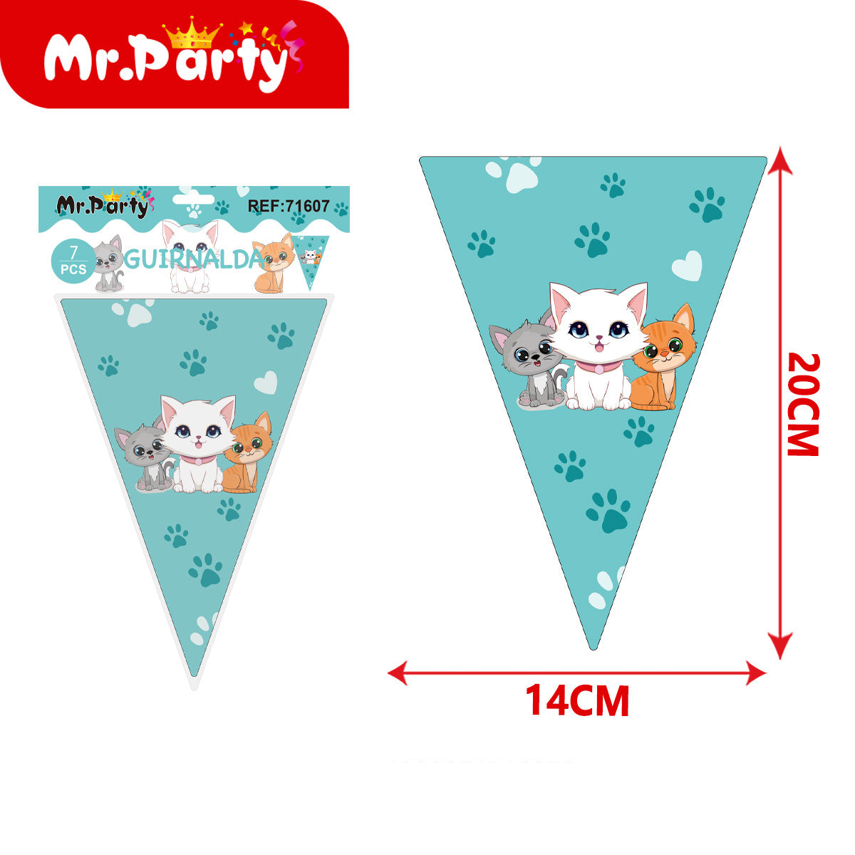 Decoración de fiesta gatitos azul kawaii con variantes para mesa principal y cumpleaños infantil