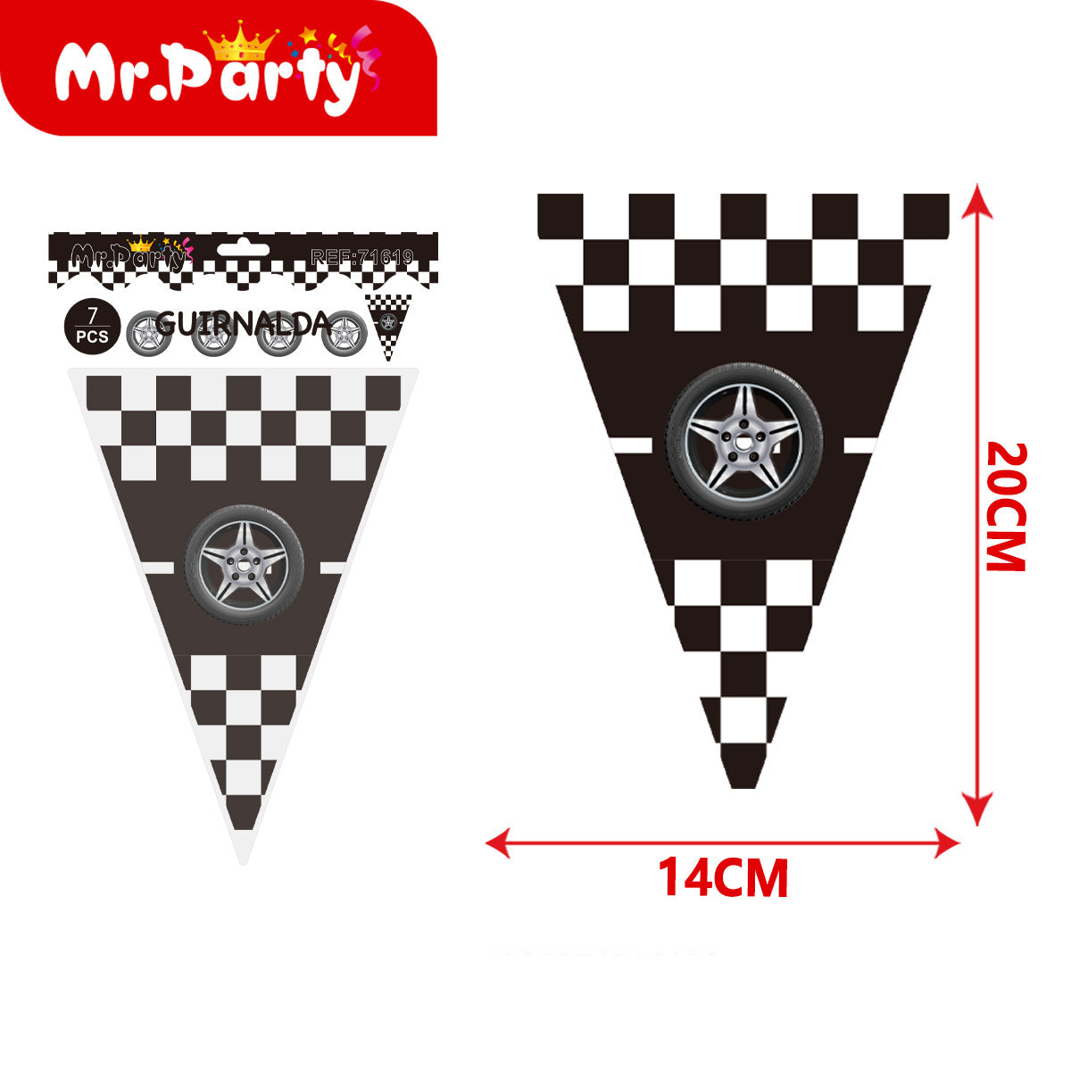 Decoración de fiesta carreras racing con variantes para mesa principal y cumpleaños temático infantil