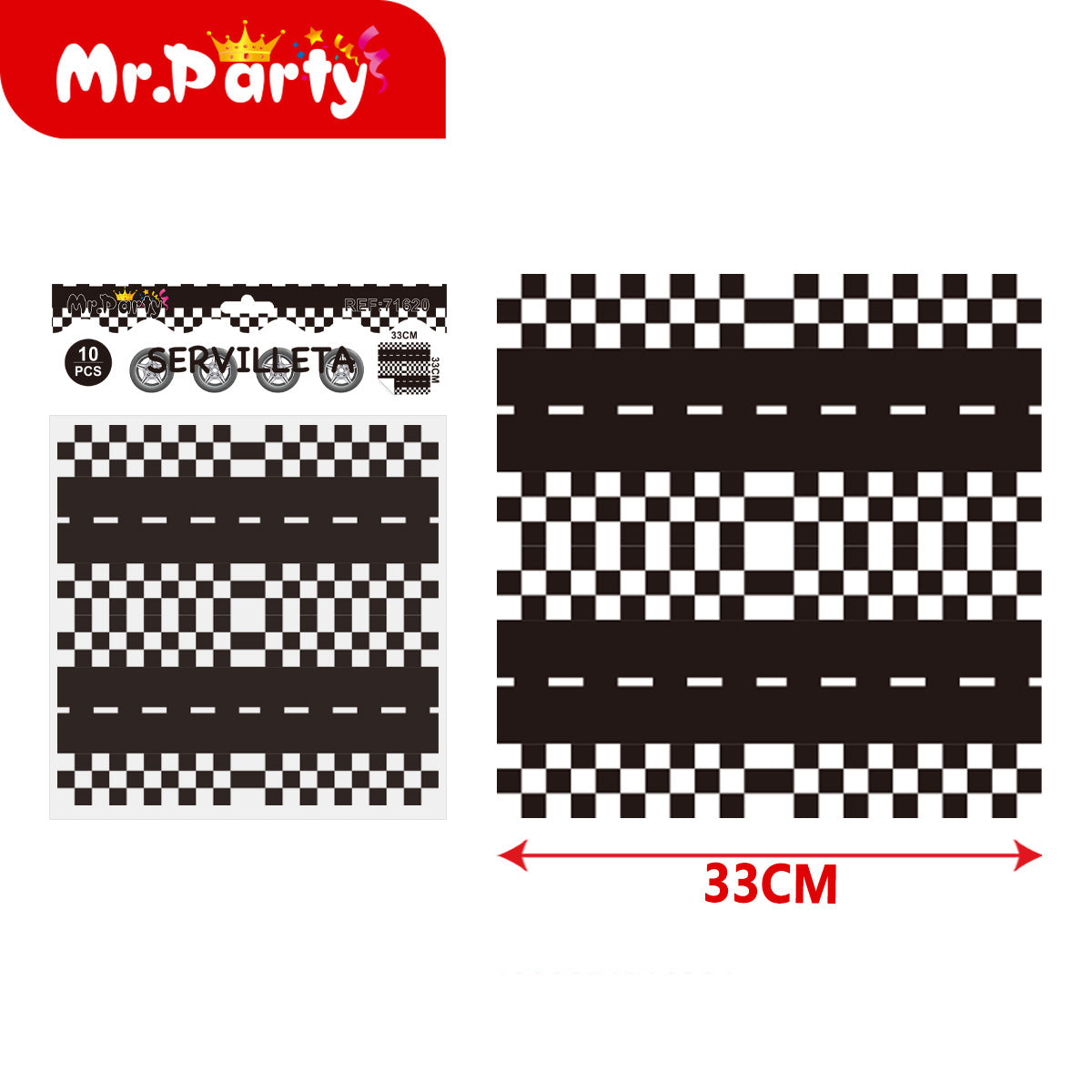 Decoración de fiesta carreras racing con variantes para mesa principal y cumpleaños temático infantil