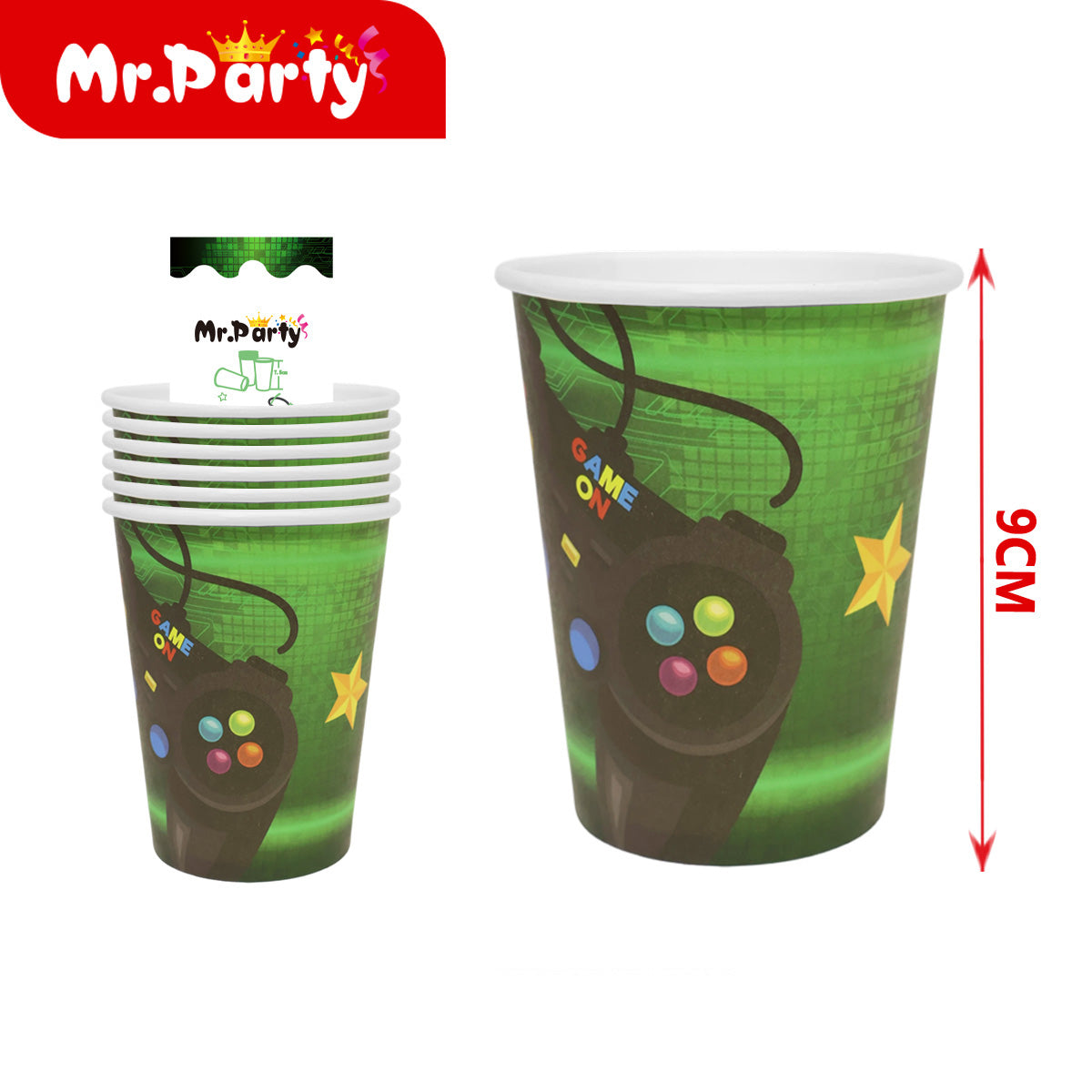 Decoración de fiesta Game On estilo videojuegos con variantes para mesa y cumpleaños temático gamer