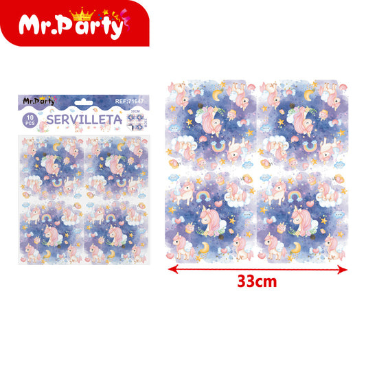 T155 papel de seda unicornio nube púrpura 10 piezas (12paquetes)