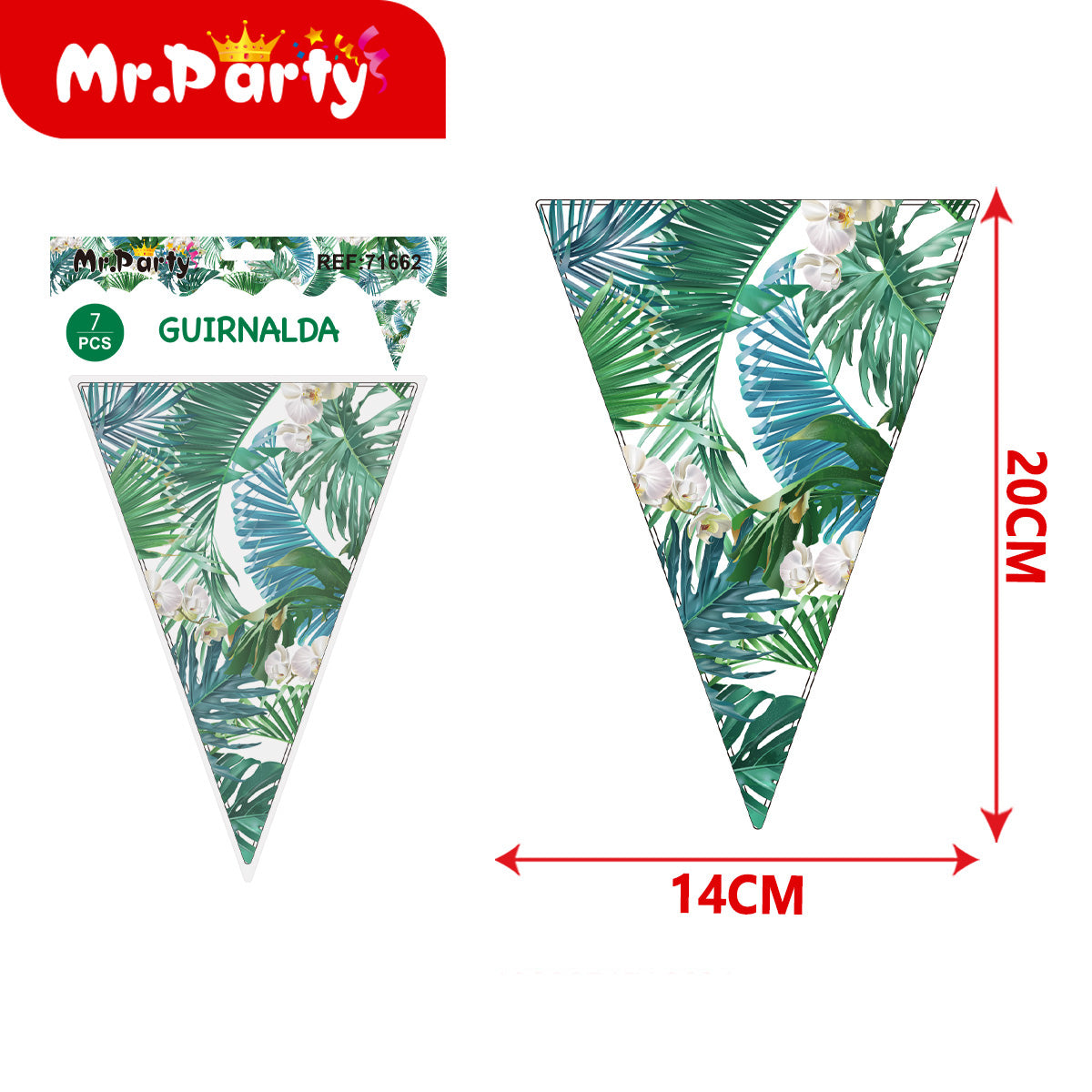 Decoración tropical hojas y orquídeas para mesa de fiesta con variantes para cumpleaños y evento