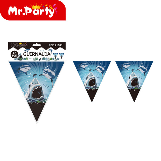 T018 banderín de tiburón submarino (6 piezas) (12paquetes)