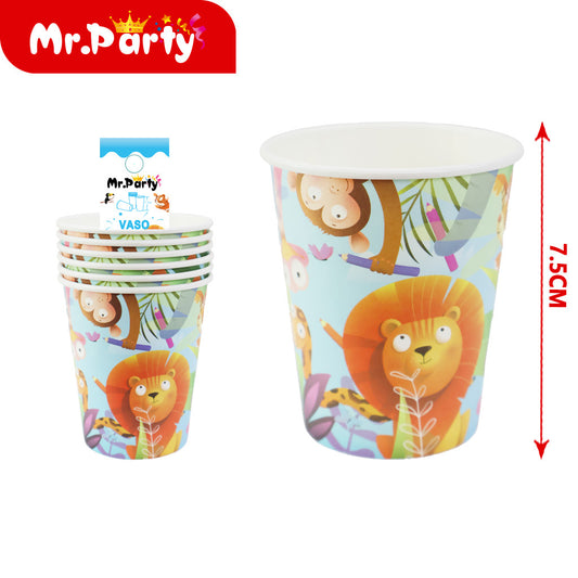 Vasos de papel con forma de león 6 piezases (12paquetes)
