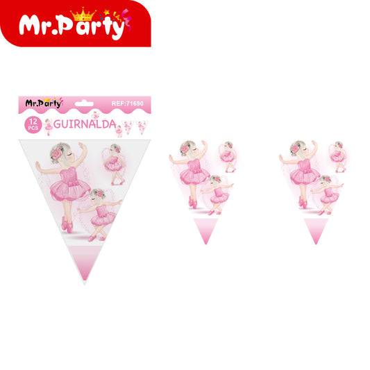 banderín de niña bailarina (6 piezas) (12paquetes)