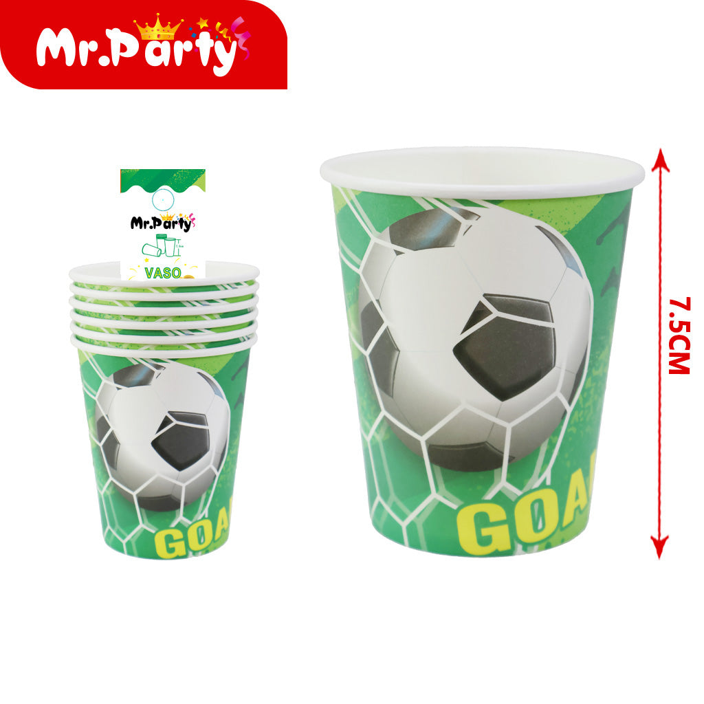 Vasos de papel de fútbol 6 piezas (12paquetes)