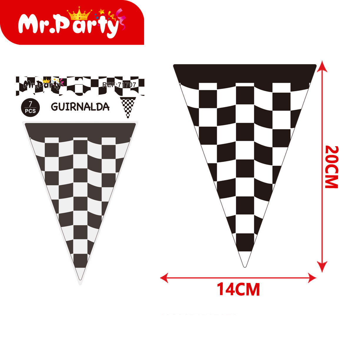 Set de fiesta carreras estilo bandera a cuadros presentación surtida para cumpleaños y mesa temática