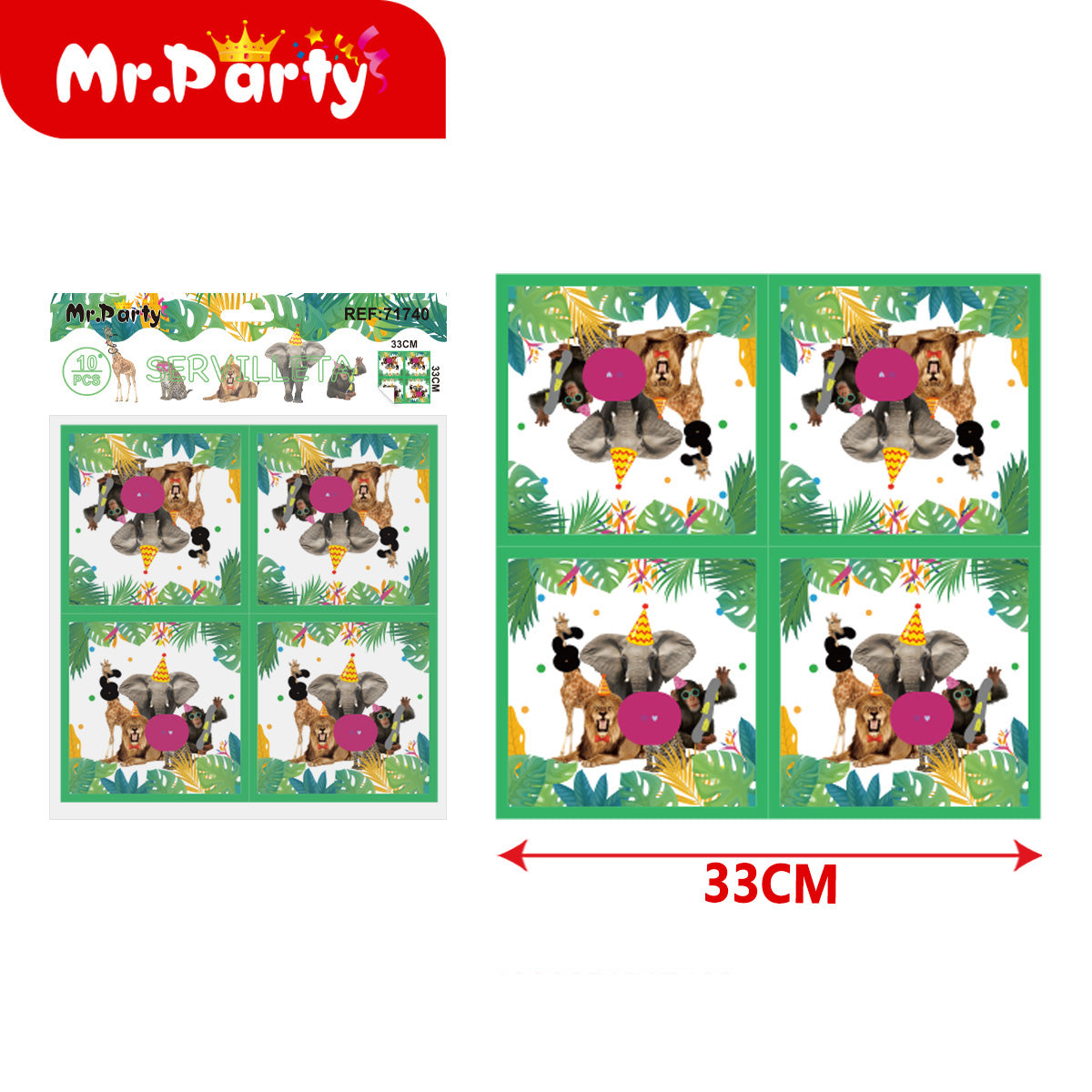 Set de fiesta selva animales tropical jungla presentación surtida para cumpleaños infantil temático