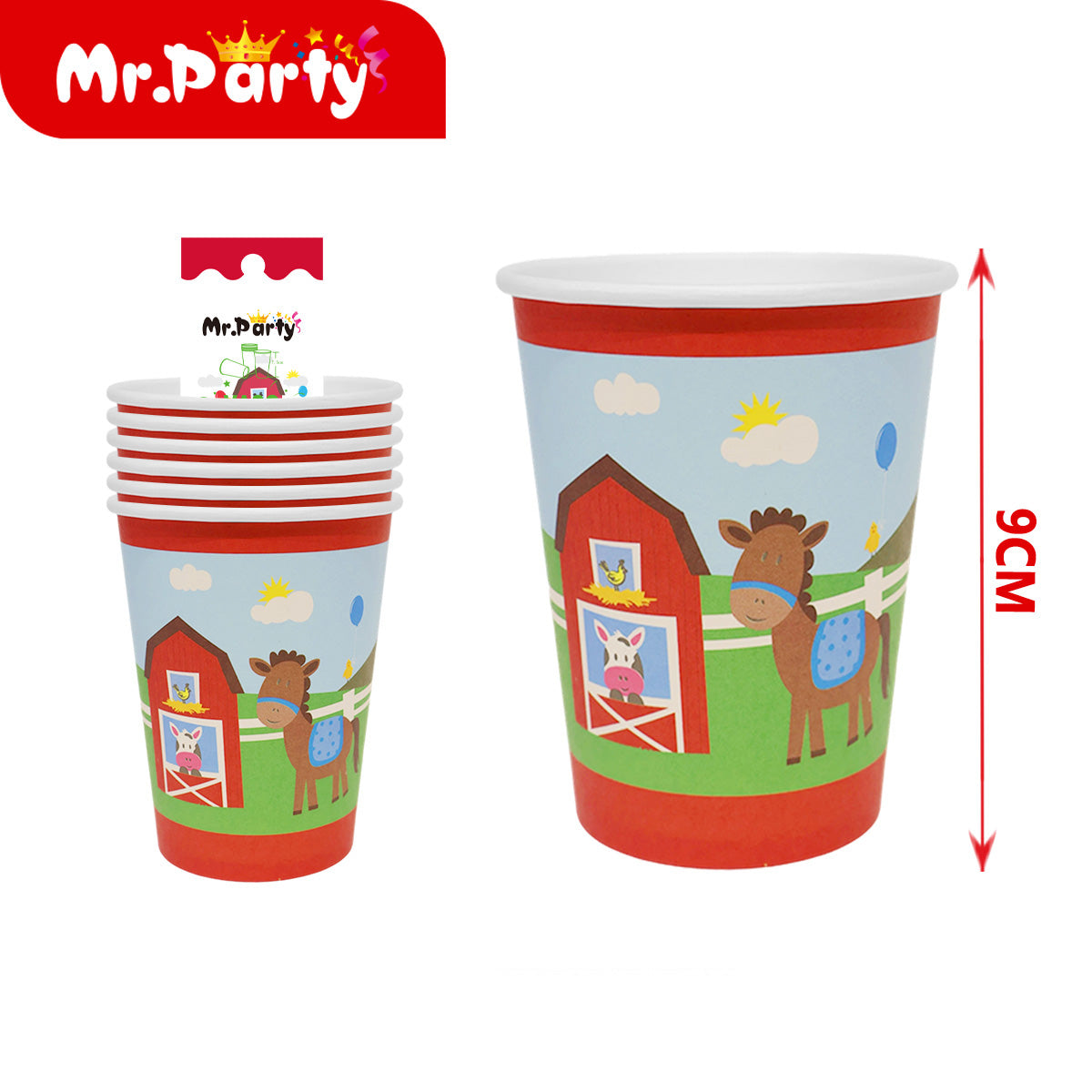 Set de fiesta granja animales presentación surtida para cumpleaños infantil y decoración temática