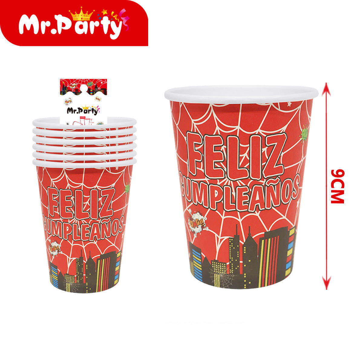 Set de fiesta superhéroe rojo presentación surtida para cumpleaños infantil y mesa de decoración temática