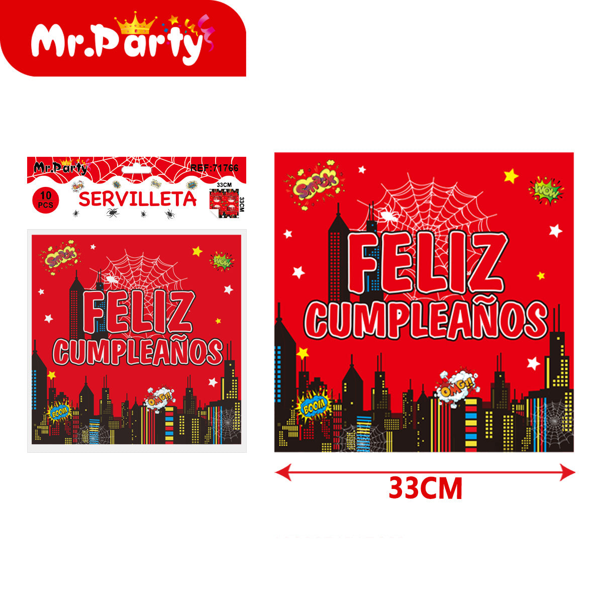 Set de fiesta superhéroe rojo presentación surtida para cumpleaños infantil y mesa de decoración temática
