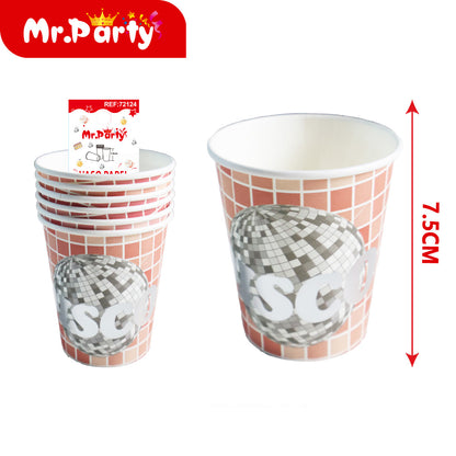Vasos de Papel Disco 7.5 cm | Set para Fiesta y Cumpleaños | Desechables Mr. Party 🪩🥤🎉