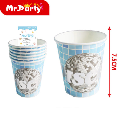 Vasos de Papel Disco 7.5 cm | Set para Fiesta y Cumpleaños | Desechables Mr. Party 🪩🥤🎉