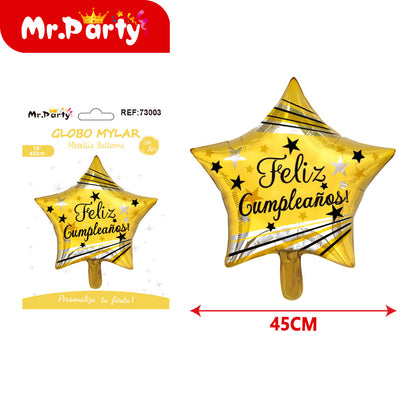 🎉 Globo Mylar “Feliz Cumpleaños” 45 cm Mayoreo 12pzas – Diseños Súper Festivos