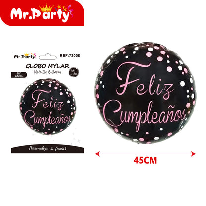 🎉 Globo Mylar “Feliz Cumpleaños” 45 cm Mayoreo 12pzas – Diseños Súper Festivos
