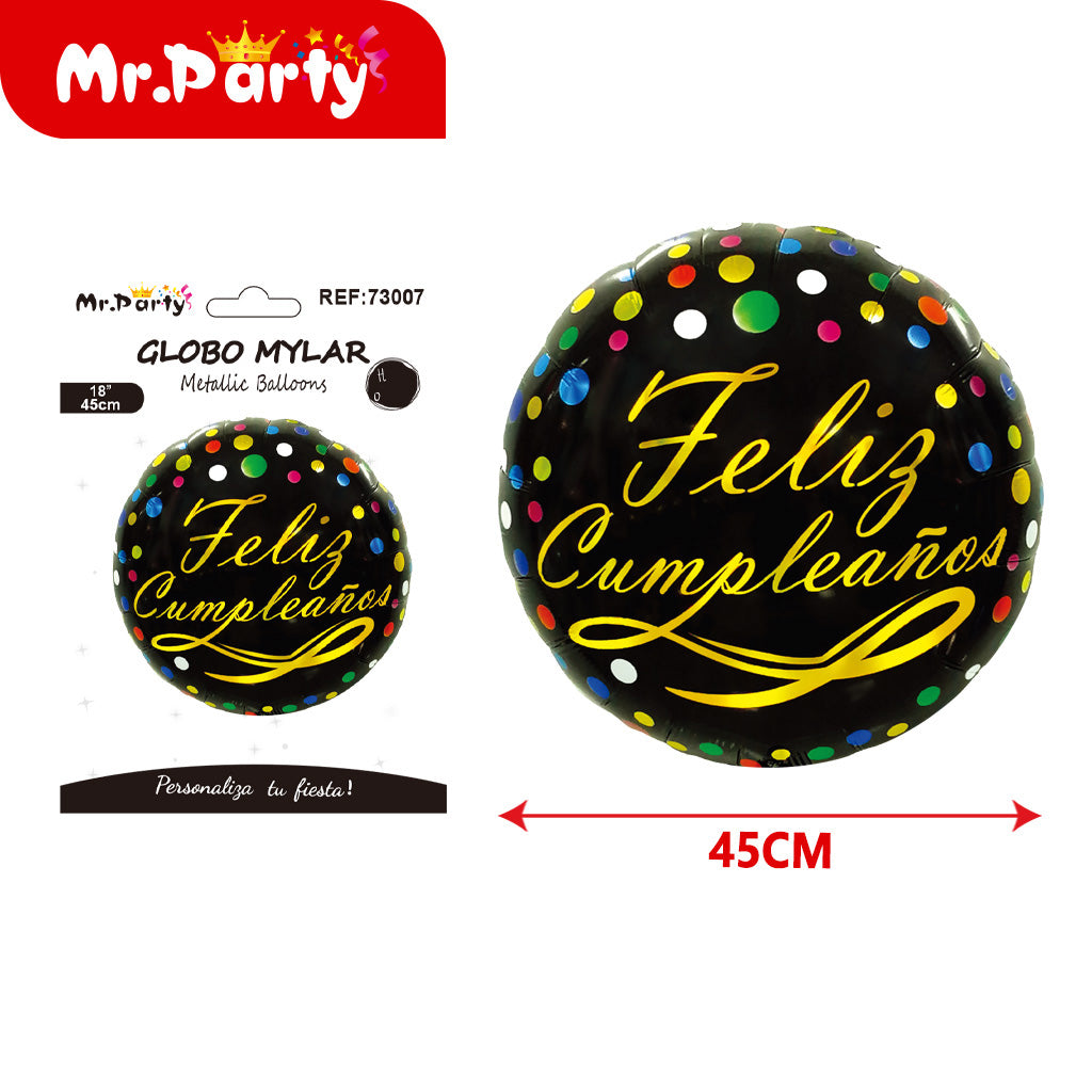🎉 Globo Mylar “Feliz Cumpleaños” 45 cm Mayoreo 12pzas – Diseños Súper Festivos