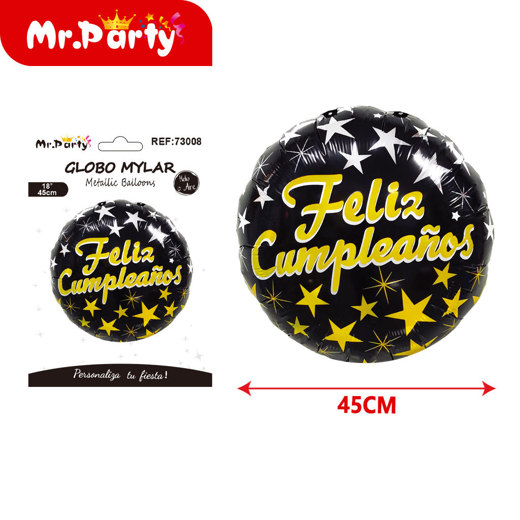 🎉 Globo Mylar “Feliz Cumpleaños” 45 cm Mayoreo 12pzas – Diseños Súper Festivos