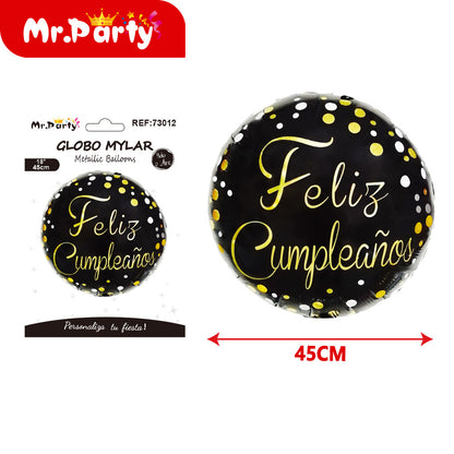 🎉 Globo Mylar “Feliz Cumpleaños” 45 cm Mayoreo 12pzas – Diseños Súper Festivos