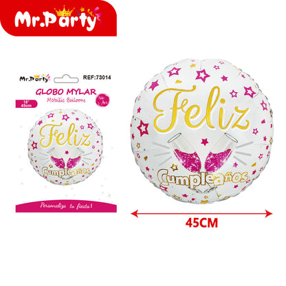 🎉 Globo Mylar “Feliz Cumpleaños” 45 cm Mayoreo 12pzas – Diseños Súper Festivos