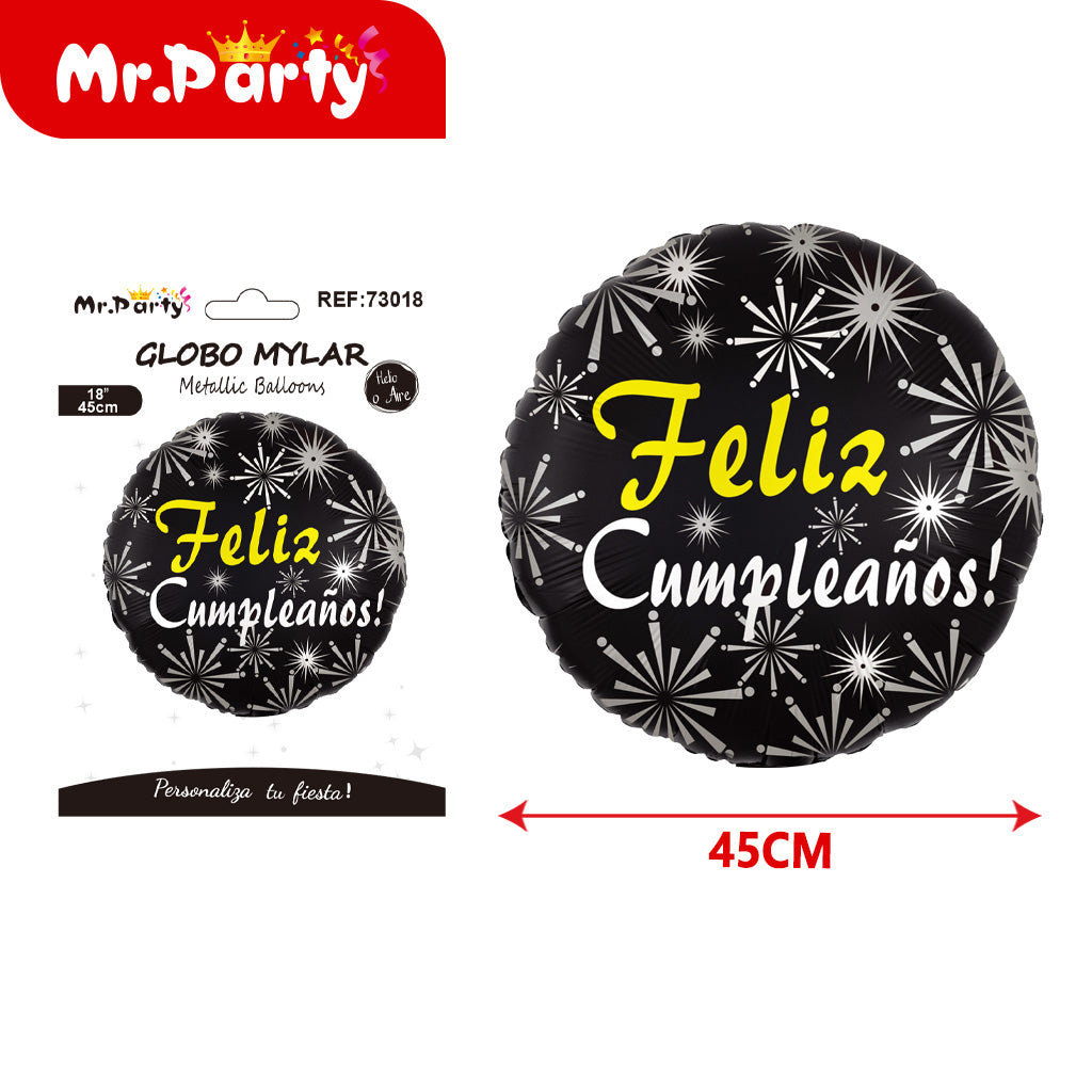 🎉 Globo Mylar “Feliz Cumpleaños” 45 cm Mayoreo 12pzas – Diseños Súper Festivos