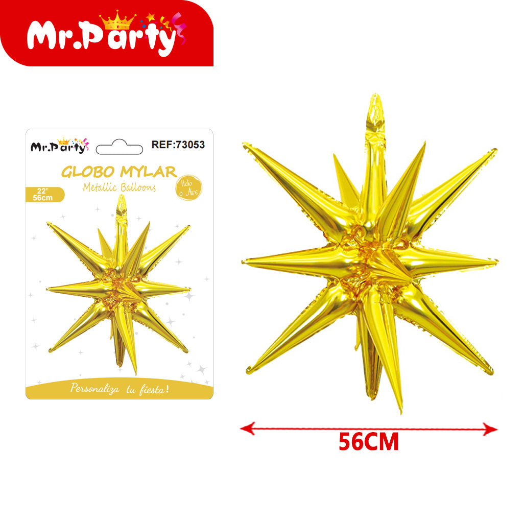 Globo Estrella 3D Mylar 56 cm – ¡Brilla Toda la Fiesta!