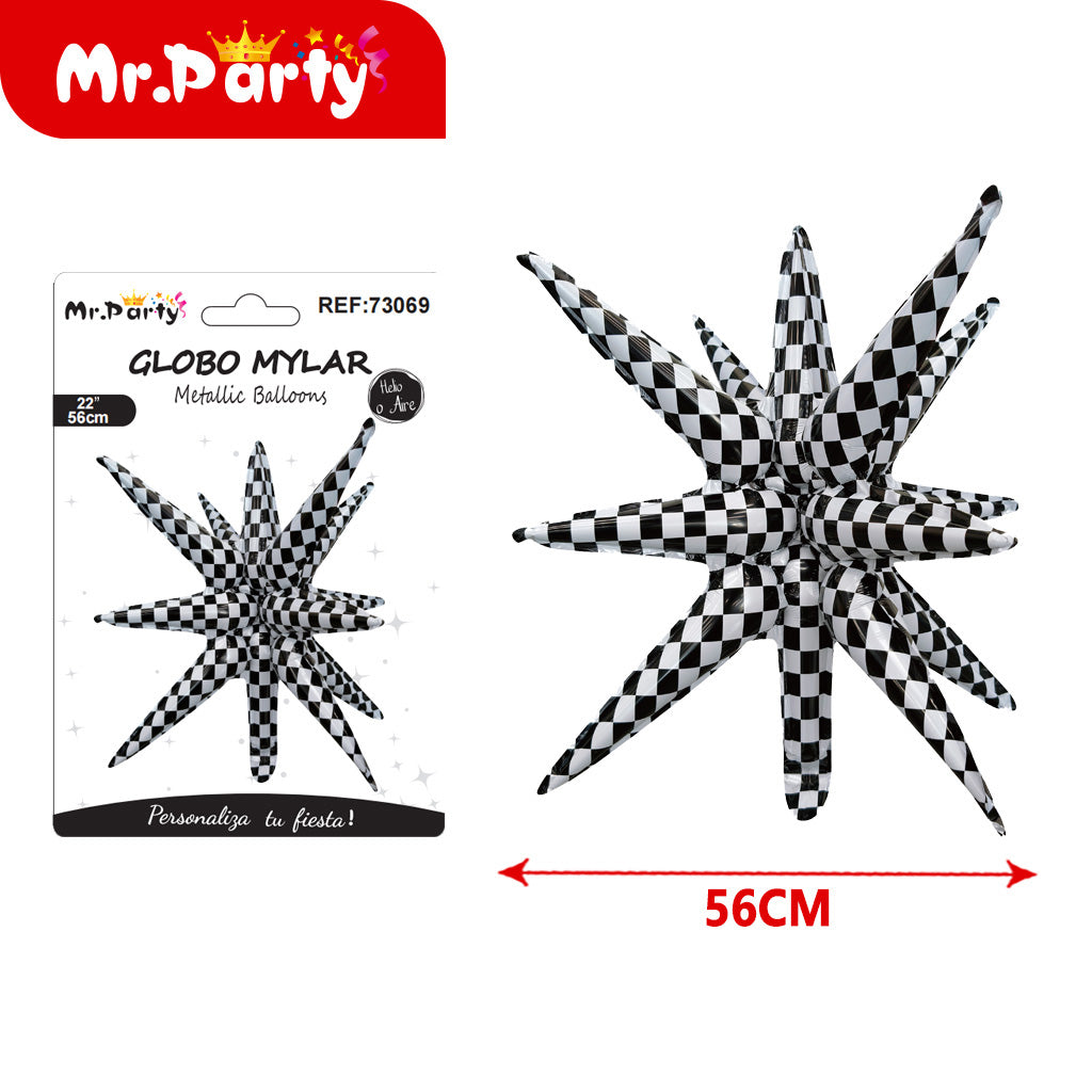 Globo Estrella 3D Mylar 56 cm- mayoreo 12 pzas  – ¡Brilla Toda la Fiesta!