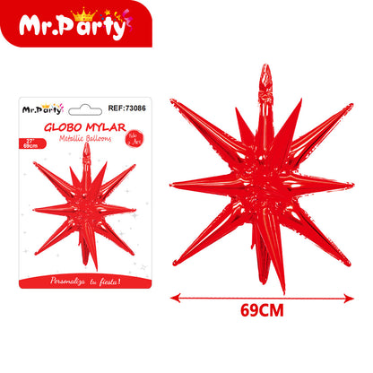 Globo Estrella 3D Mylar 69cm – ¡Brilla Toda la Fiesta!