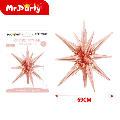 Globo Estrella 3D Mylar 69cm – ¡Brilla Toda la Fiesta!