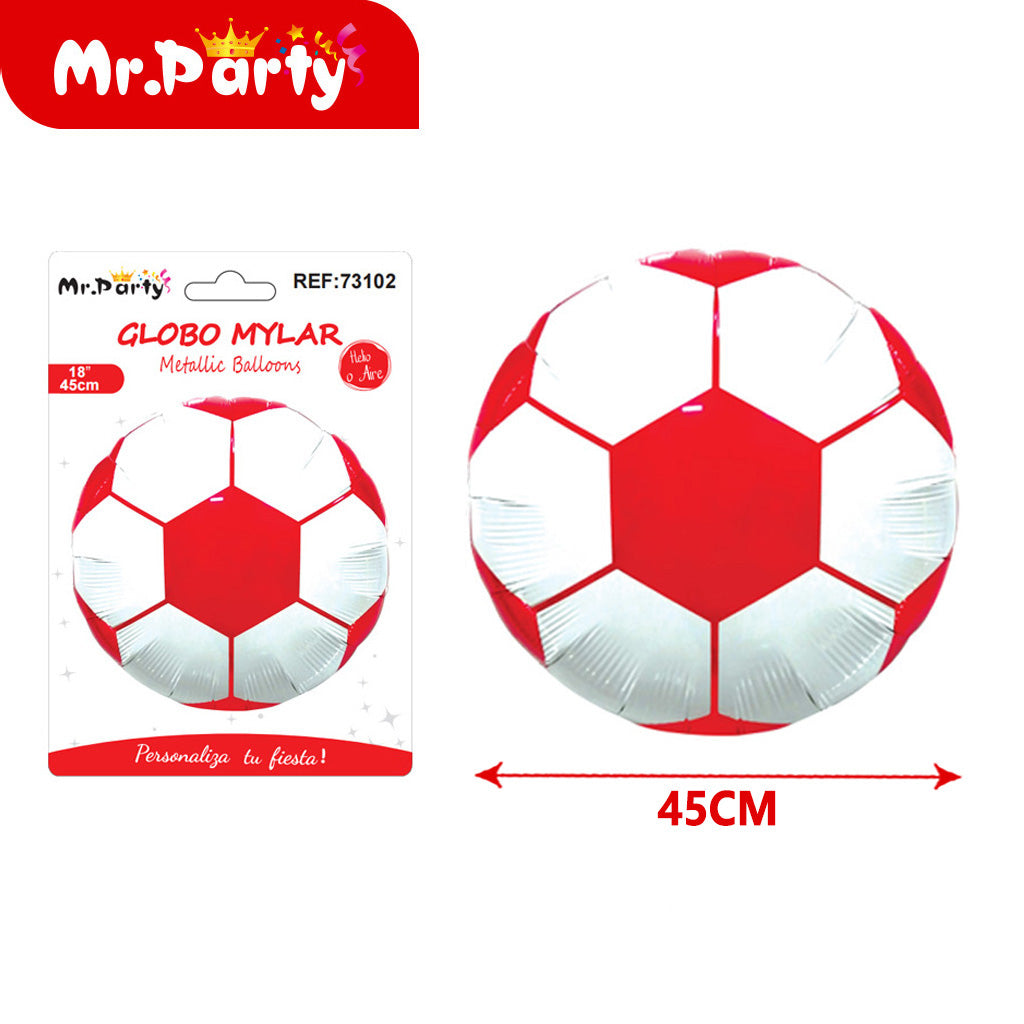 Globo Mylar Balón & Paleta 45 cm –Mayoreo 12 pzas - Deportes y Dulces para tu Fiesta
