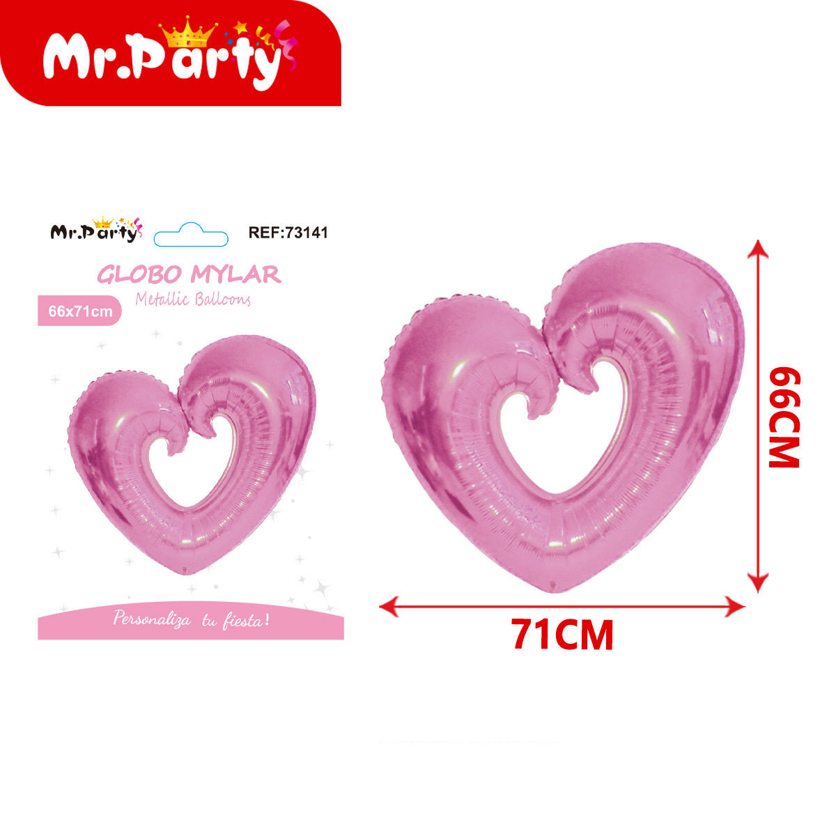 🎈 Globo Mylar Corazón Metálico Gigante | 66x71 cm y 91x109 cm | Decoración San Valentín💖✨ -Mayoreo 12 pzas