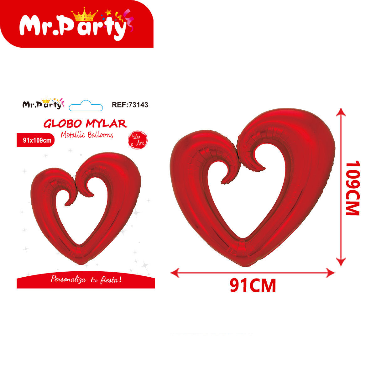 🎈 Globo Mylar Corazón Metálico Gigante | 66x71 cm y 91x109 cm | Decoración San Valentín💖✨ -Mayoreo 12 pzas