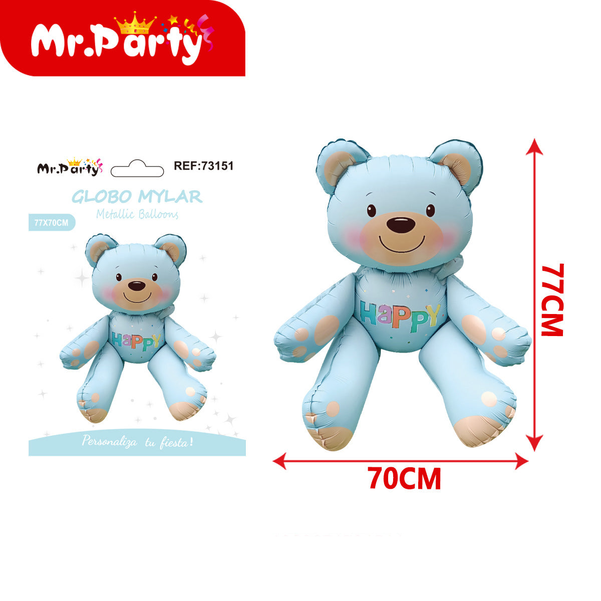 🎈✨ Globo Mylar Gigante Figuras Kawaii | Oso, Pastel, Mariposa, Flor | Globo Metalizado para Fiesta