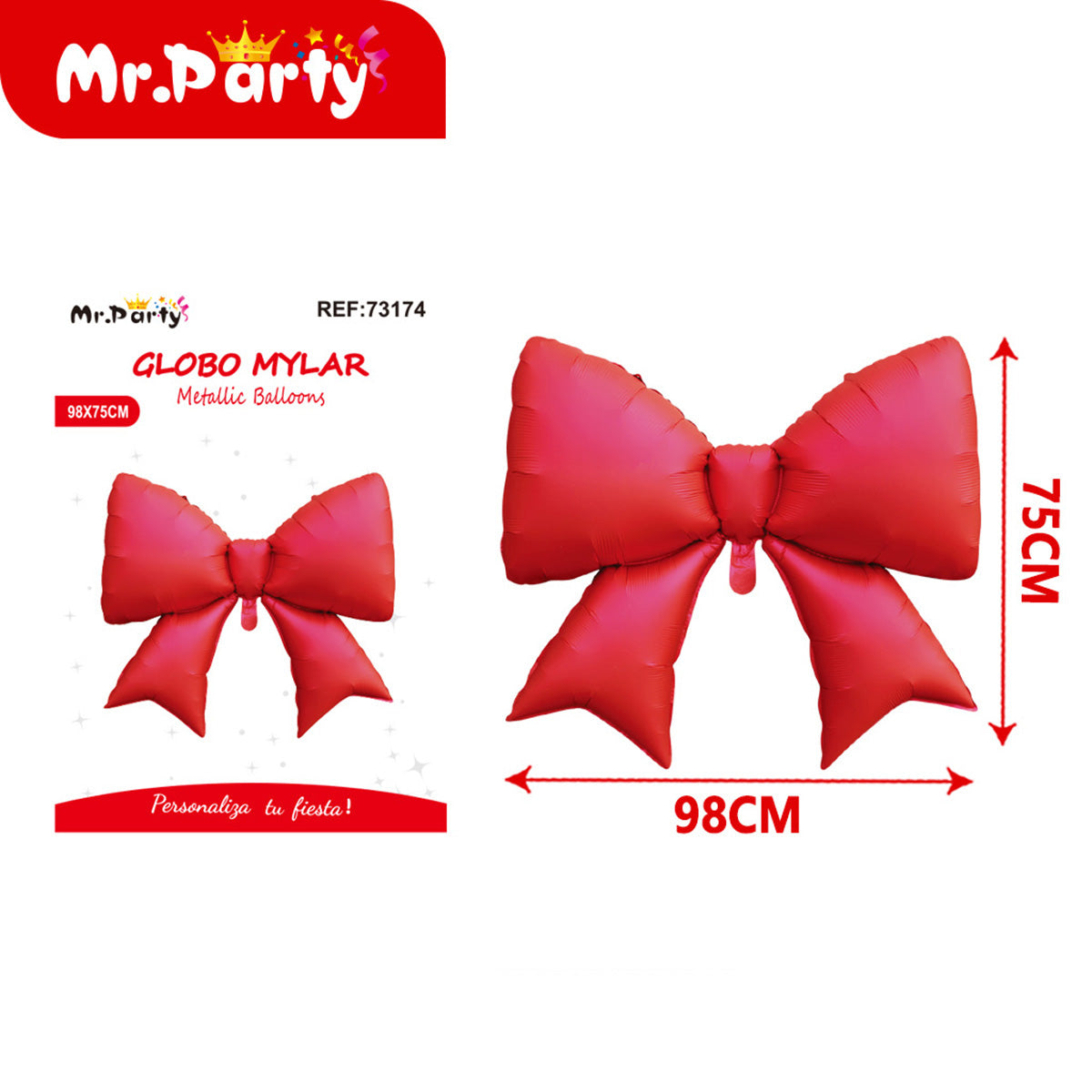 Moño Gigante Mylar 98×75 cm 🎀 Globo Metálico XL para Decoración