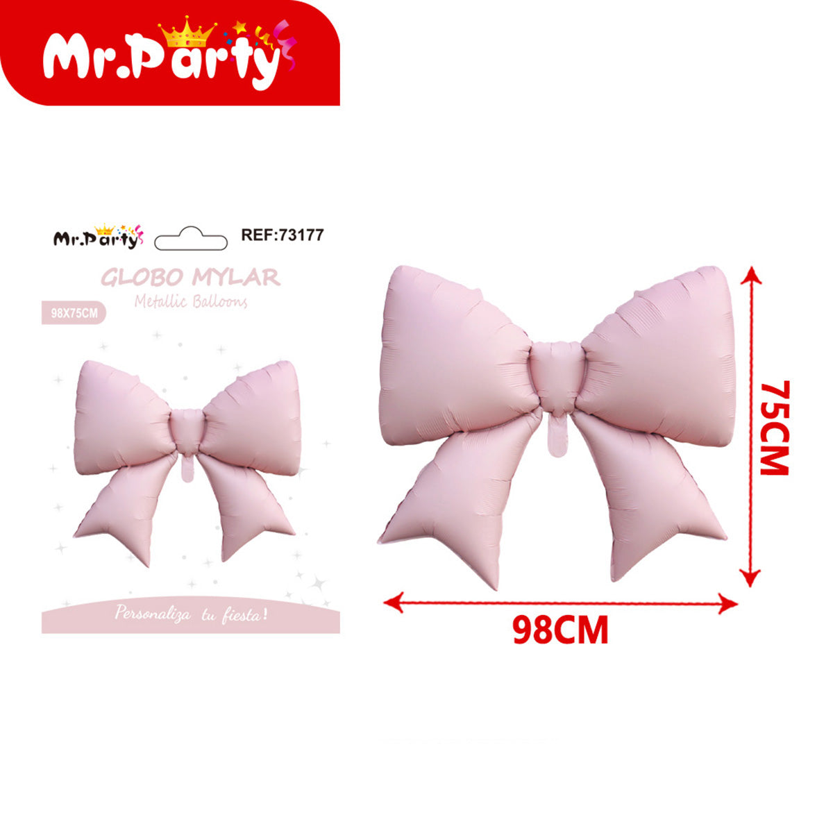 Moño Gigante Mylar 98×75 cm 🎀 Globo Metálico XL para Decoración