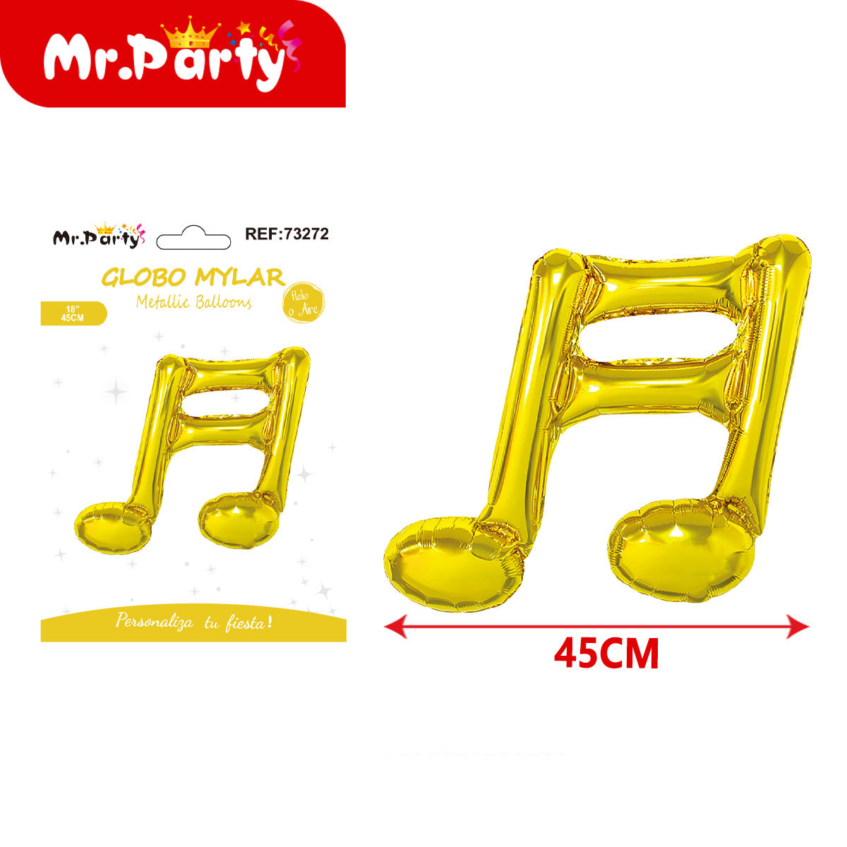 🎵 Globo Mylar Musical & Karaoke 45cm – Notas y Micrófono para Fiestas