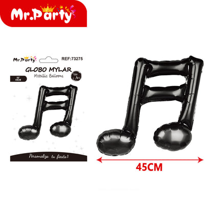 🎵 Globo Mylar Musical & Karaoke 45cm – Notas y Micrófono para Fiestas