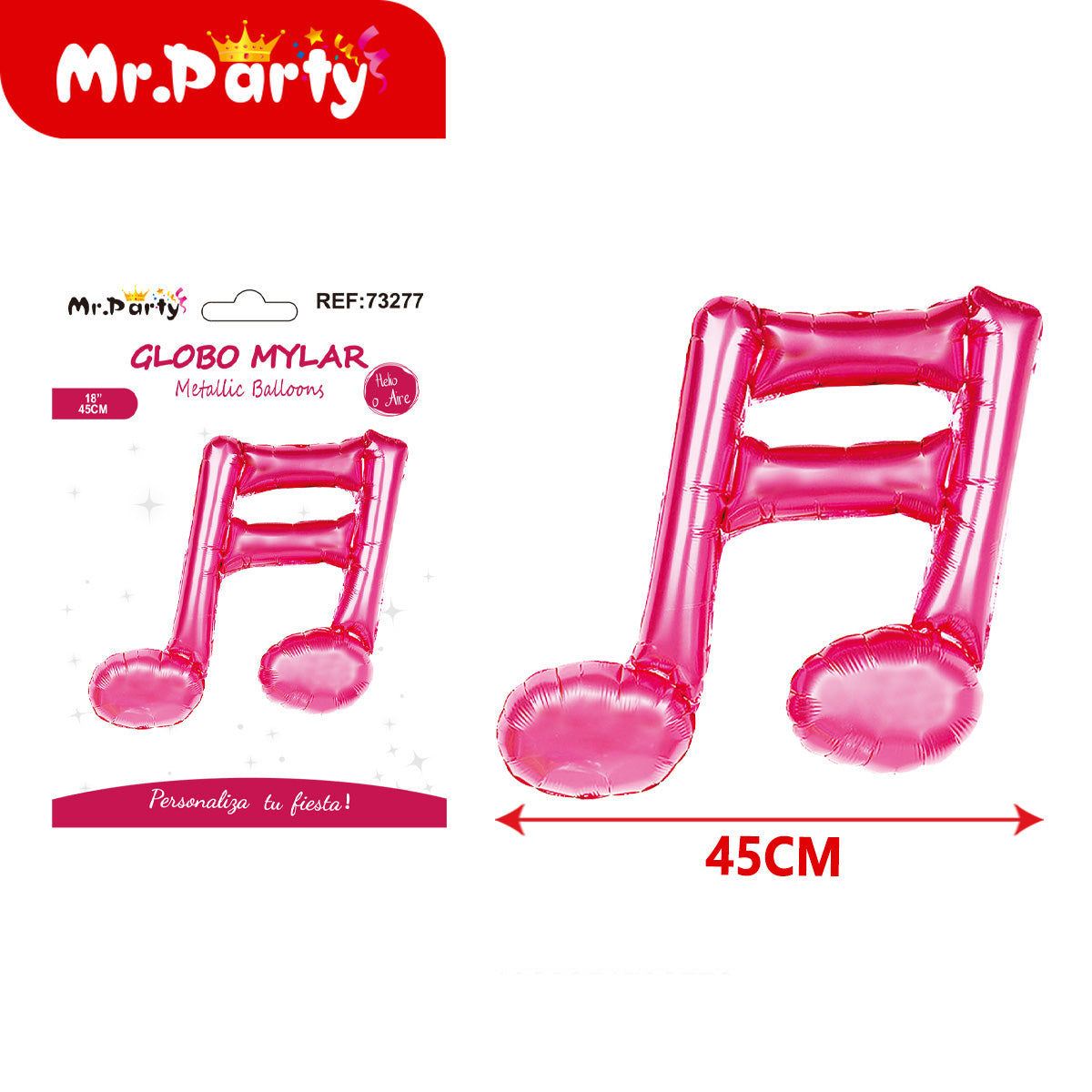 🎵 Globo Mylar Musical & Karaoke 45cm – Notas y Micrófono para Fiestas
