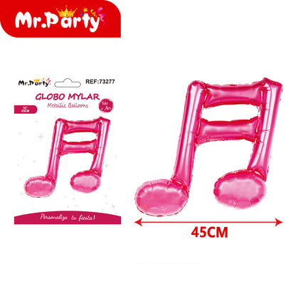 🎵 Globo Mylar Musical & Karaoke 45cm – Notas y Micrófono para Fiestas