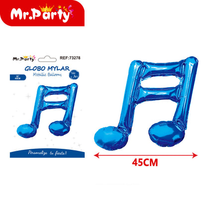 🎵 Globo Mylar Musical & Karaoke 45cm – Notas y Micrófono para Fiestas