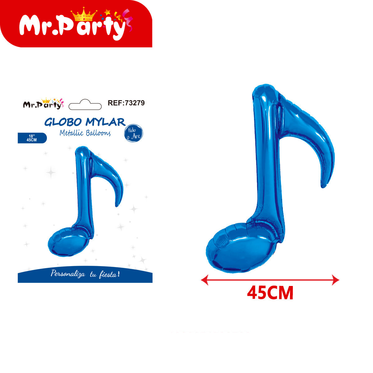 🎵 Globo Mylar Musical & Karaoke 45cm – Mayoreo 12 pzas -Notas y Micrófono para Fiestas