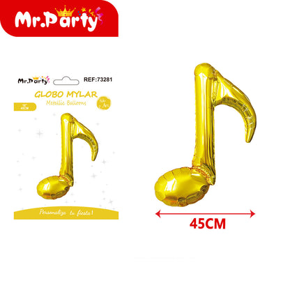 🎵 Globo Mylar Musical & Karaoke 45cm – Notas y Micrófono para Fiestas