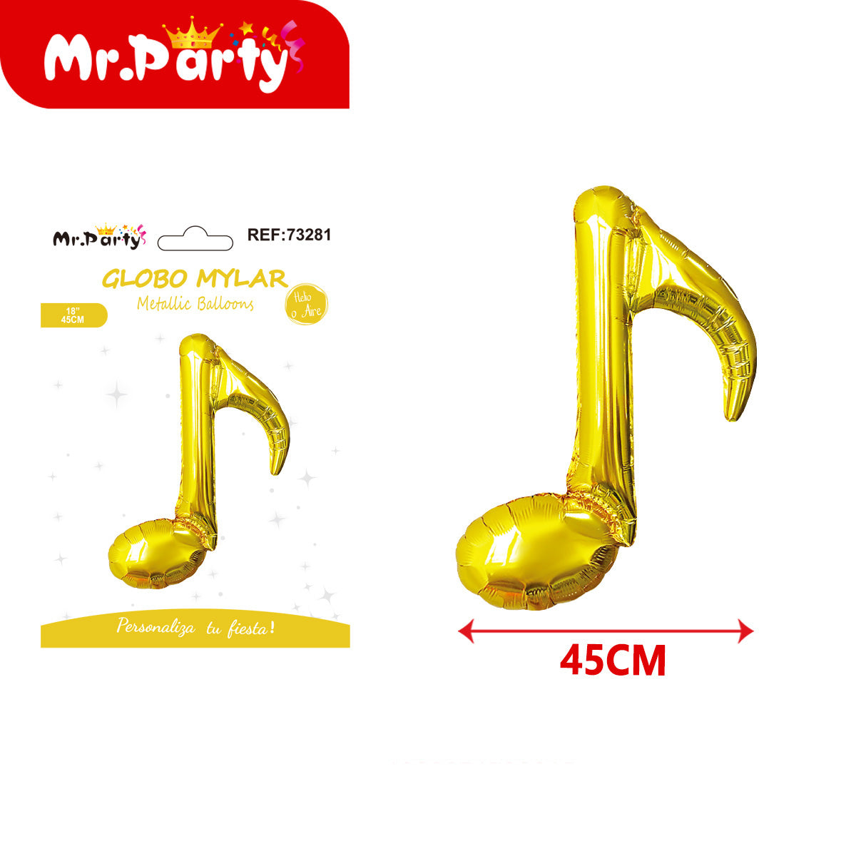 🎵 Globo Mylar Musical & Karaoke 45cm – Mayoreo 12 pzas -Notas y Micrófono para Fiestas
