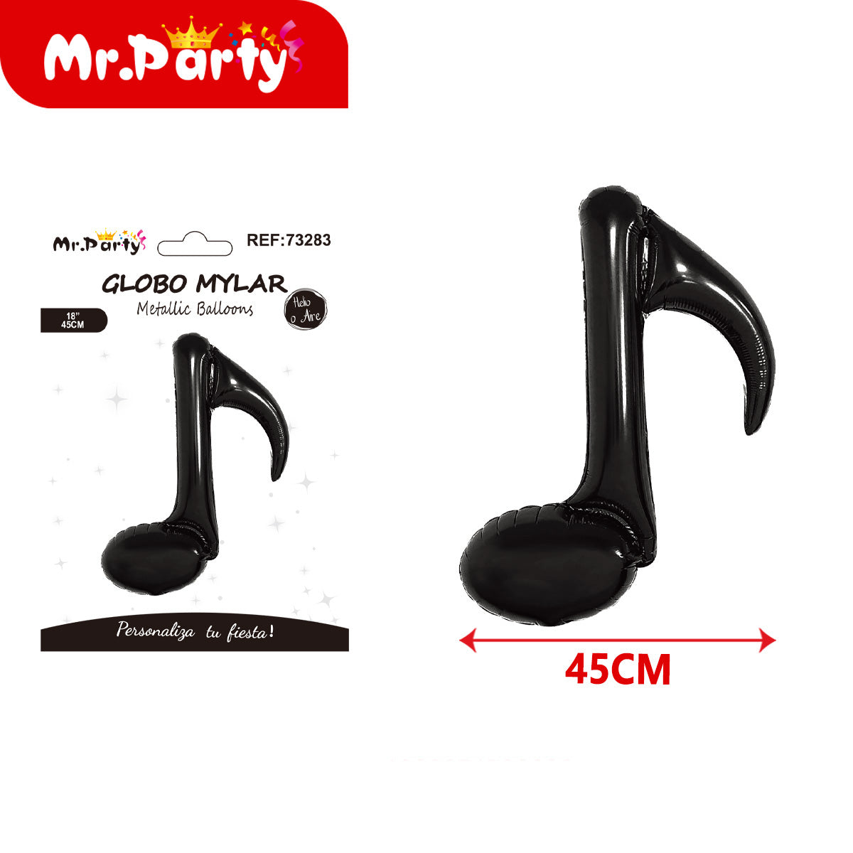 🎵 Globo Mylar Musical & Karaoke 45cm – Mayoreo 12 pzas -Notas y Micrófono para Fiestas