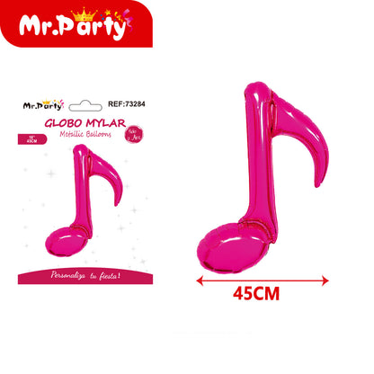 🎵 Globo Mylar Musical & Karaoke 45cm – Notas y Micrófono para Fiestas