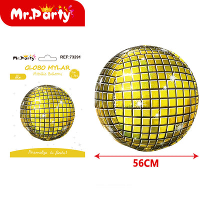 🎉 Globo Mylar Bola Disco & Esfera Retro 3D – Brilla tu Fiesta al Máximo ✨