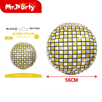 🎉 Globo Mylar Bola Disco & Esfera Retro 3D – Brilla tu Fiesta al Máximo ✨