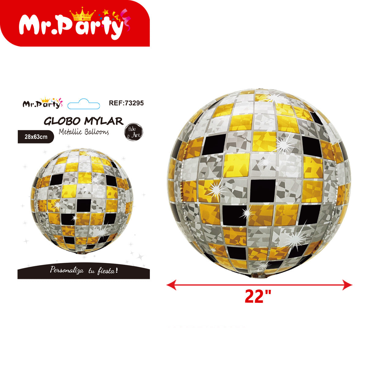 🎉 Globo Mylar Bola Disco & Esfera Retro 3D –Mayoreo 12 pzas Brilla tu Fiesta al Máximo ✨